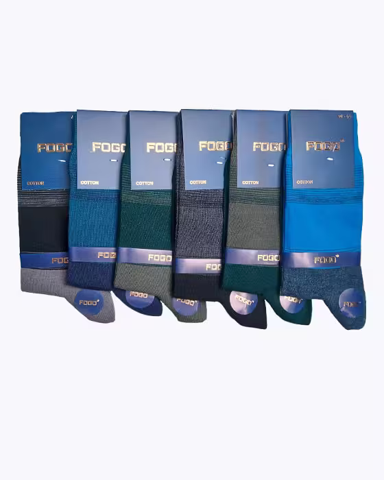 جوراب کلاسیک مردانه طرح دورنگ FOGO